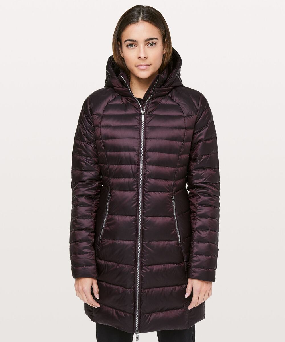 Lululemon Brave The Cold Parka Jacket Womens Size 4 Burgundy Full Zip Winterwear